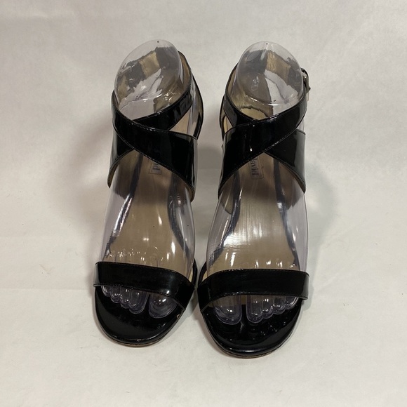 Charles David black open toe sandal leather cross strap ankle - Picture 3 of 12